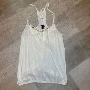 American Eagle White Boho Tank Top Size Small